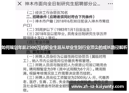 如何规划年薪2500万的职业生涯从毕业生到行业顶尖的成长路径解析